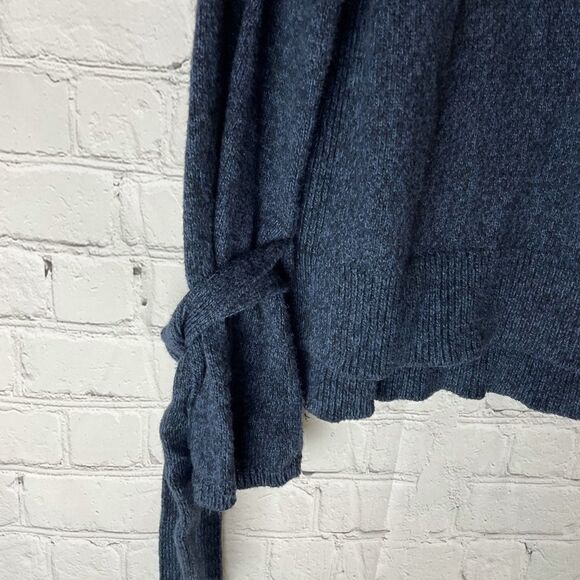 Madewell Tie-Cuff Pullover Sweater Small Blue/Gray - Picture 4 of 12